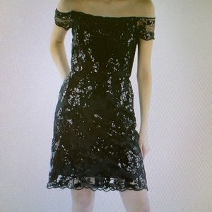 Womens sequined lace cocktail dress